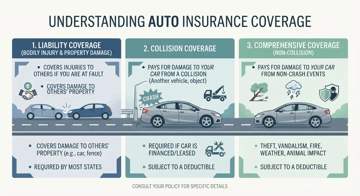 Liability, Collision, and Comprehensive: The Core Coverage Types Explained